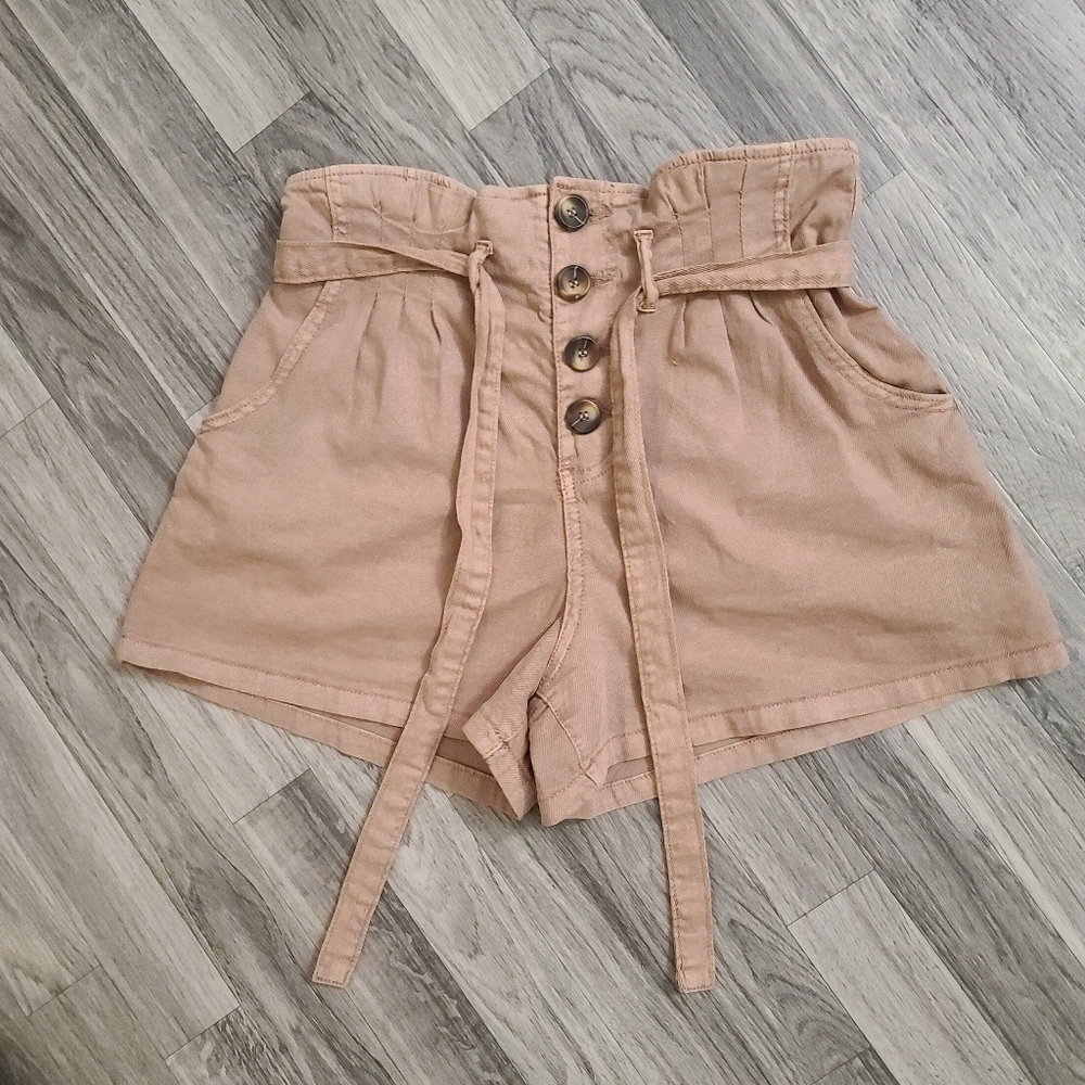 Bohme High Waisted Paperbag Button Fly Shorts - Picture 6 of 8